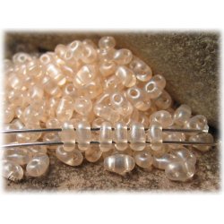 Twin beads crystal ljus champagne ca 2,5x5 mm