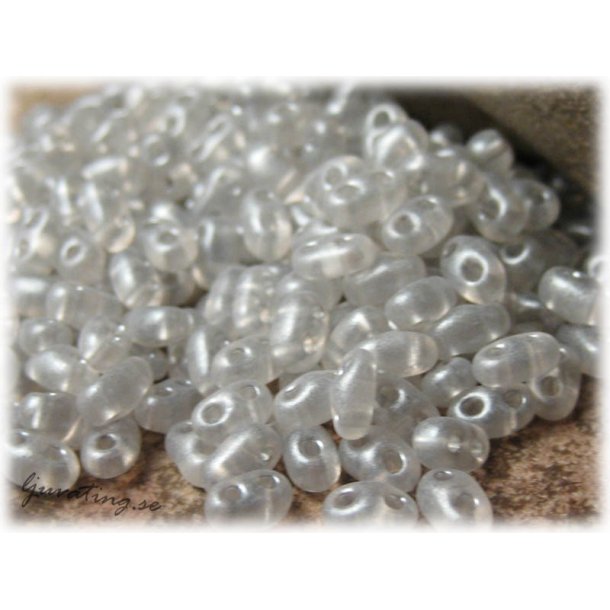 Twin beads crystal ljus gr ca 2,5x5 mm