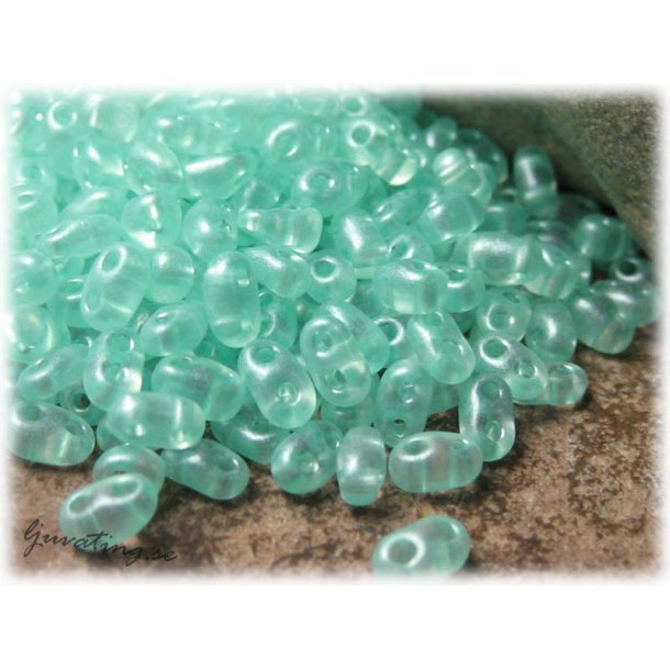 Twin beads crystal ljus aqua ca 2,5x5 mm