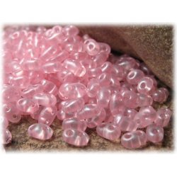 Twin beads crystal rosa ca 2,5x5 mm