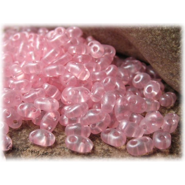 Twin beads crystal rosa ca 2,5x5 mm