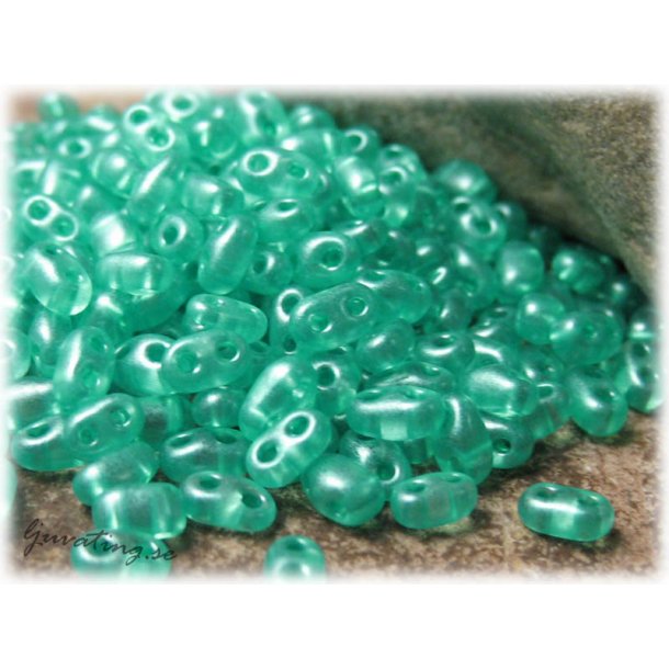 Twin beads crystal grn aqua ca 2,5x5 mm