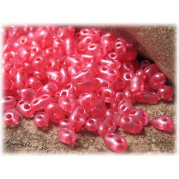 Twin beads crystal mrk rosa ca 2,5x5 mm