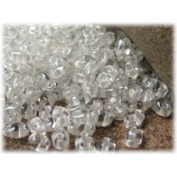 Twin beads crystal vit colorlined ca 2,5x5 mm