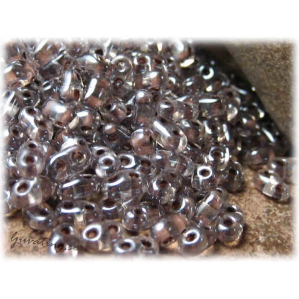 Twin beads crystal taupe colorlined ca 2,5x5 mm