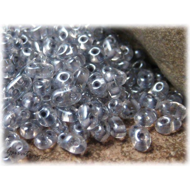 Twin beads crystal gr colorlined ca 2,5x5 mm