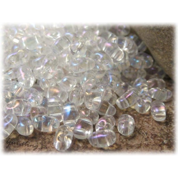 Twin beads crystal rainbow AB ca 2,5x5 mm