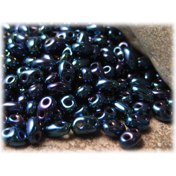 Twin beads jet iris bl ca 2,5x5 mm