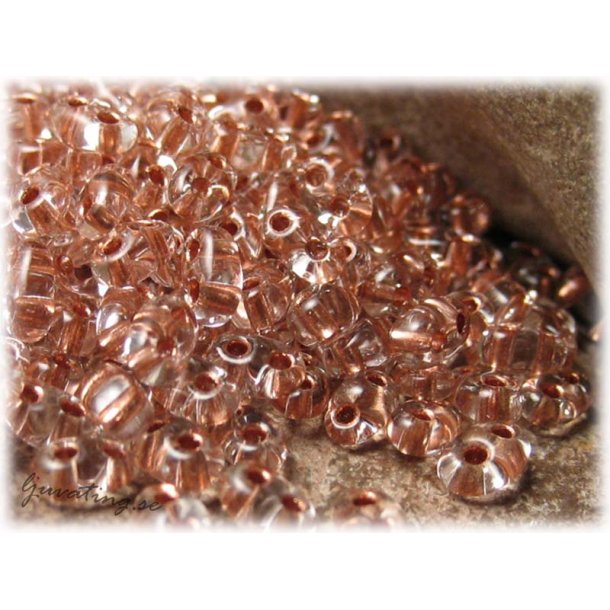 Twin beads crystal copperlined ca 2,5x5 mm