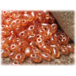Twin beads crystal peach ca 2,5x5 mm