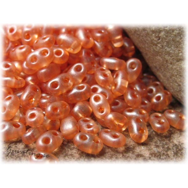 Twin beads crystal peach ca 2,5x5 mm