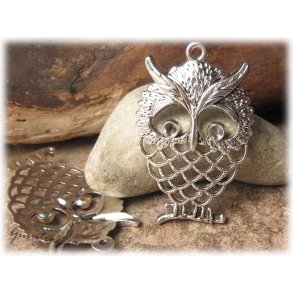 Hnge antik silverfrgad stor uggla ca 56x36 mm