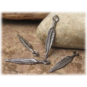 Berlock blank grafitgr fjder 4-pack ca 29 mm