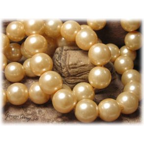 Prlor i glas frgad ljus guldgul 10-pack ca 12 mm