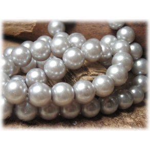 Prlor i glas frgad ljus silvergr 10-pack ca12 mm