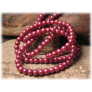 Prlor i glas rund mrk gammelrosa 30-pack ca 6 mm