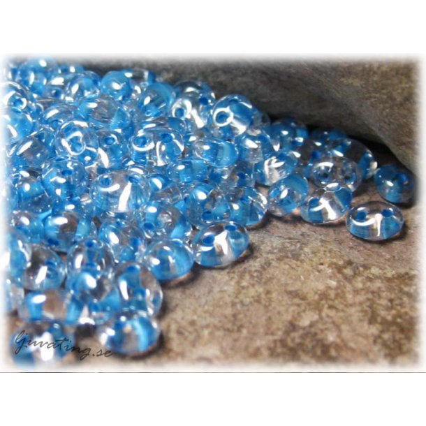 Twin beads crystal bl colorlined ca 2,5x5 mm