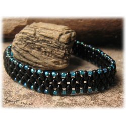 Twin beads jet iris mrk lila ca 2,5x5 mm