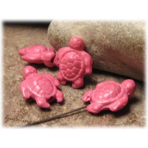 Skldpadda i rosa howlite ca 18x15 mm