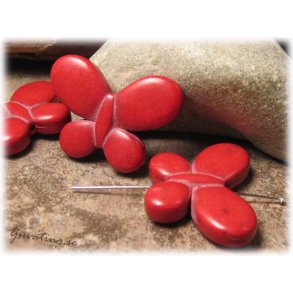 Fjril i rd howlite ca 35x25 mm