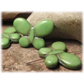 Fjril i grn howlite ca 35x25 mm