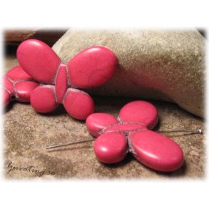 Fjril i cerise howlite ca 35x25 mm