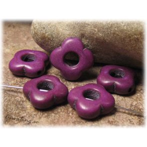 Blomma i lila howlite 1 styck ca 15 mm