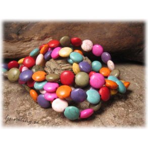 Nonstop i Howlite mixade frger 1 strng ca 10 mm