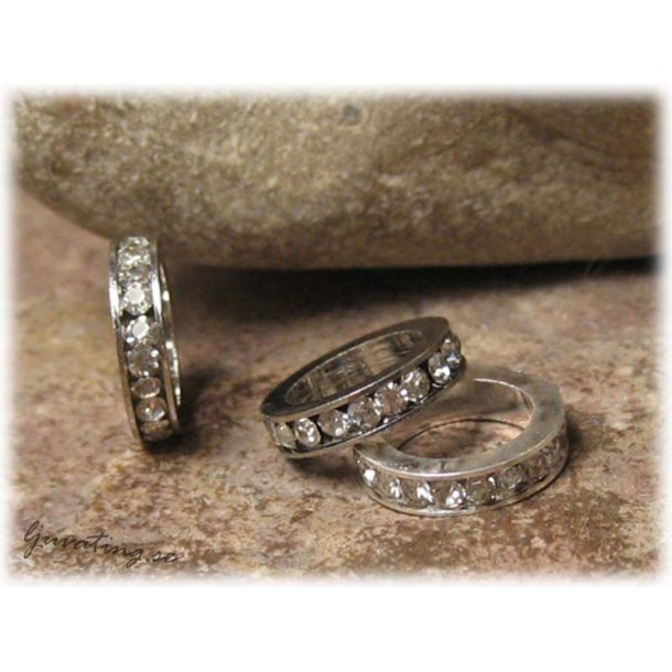 Bling-bling ring med clear rhinestone ca 11 mm