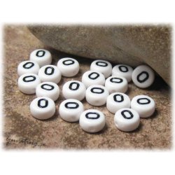 P&auml;rlor siffran 0 i acryl  20-pack ca 7 mm