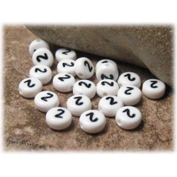 Prlor siffran 2 i acryl  20-pack ca 7 mm