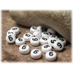 P&auml;rlor siffran 6 i acryl  20-pack ca 7 mm