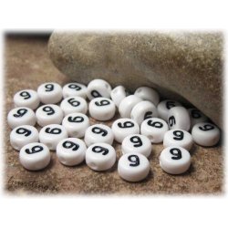P&auml;rlor siffran 9 i acryl  20-pack ca 7 mm