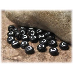 Bokstavsprla C i acryl svart 20-pack ca 7 mm