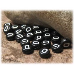 Bokstavsprla D i acryl svart 20-pack ca 7 mm
