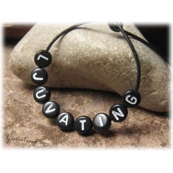 Bokstavsprla H i acryl svart 20-pack ca 7 mm