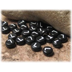 Bokstavsprla L i acryl svart 20-pack ca 7 mm