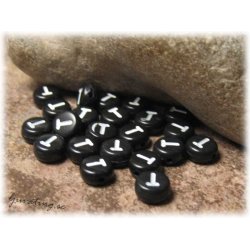 Bokstavsprla T i acryl svart 20-pack ca 7 mm