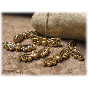 Vinge med snirklar till ngel i antikguld ca22x7mm