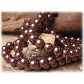 Prlor i glas rund brun 20-pack ca 8 mm