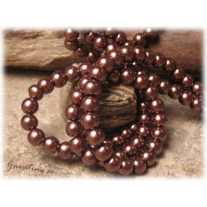 Prlor i glas rund brun 30-pack ca 6 mm