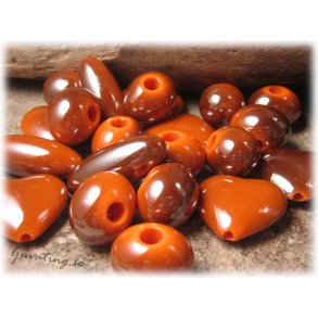 Mix syntetprlor brunorange 14-30 mm ca 50 gram