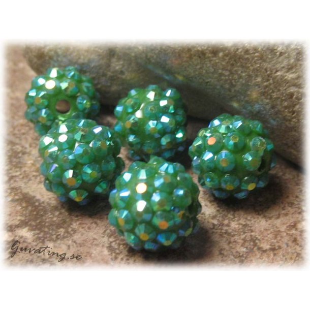 Emerald AB glitterboll i resin / acryl ca 14 mm