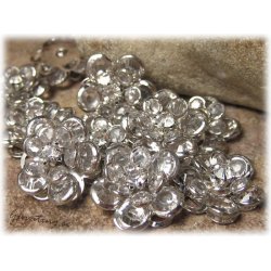 Blomma connector med clear strass 18 mm