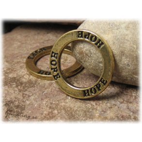 Ring med text HOPE antik brons ca 22 mm