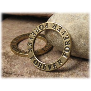 Ring med text FOREVER antik brons ca 22 mm