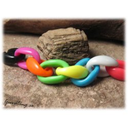 Kedjelnkar i acryl vit 3-pack ca 23x16 mm