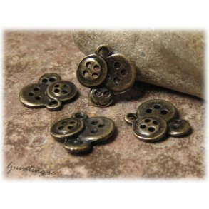 Berlock knappar i metall bronsfrgad ca 14x14 mm