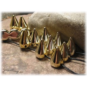 Spike tredubbel 3-hlsdelare guldfrgad ca 15x28