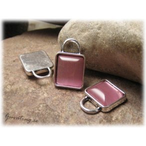 Berlock med rosa cats eye prla ca 21x15 mm